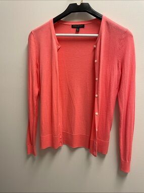 Banana Republic Factory Coral Pink Lightweight Button Cardigan